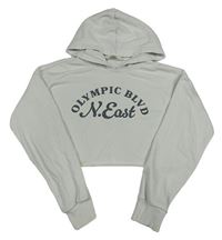 Biela crop mikina s nápisom a kapucňou H&M