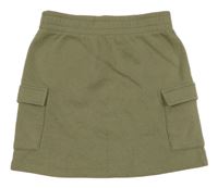 Khaki tepláková cargo sukňa New Look