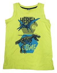 Neónově žlté tielko s dinosaurami Dopodopo