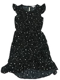 Čierne ľahké šaty s hviezdami Bluezoo