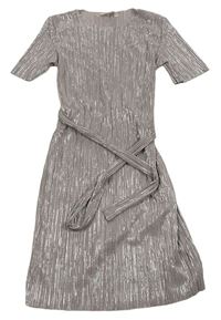 Stříbrnobéžové rebrované ľahké šaty s opaskom River Island