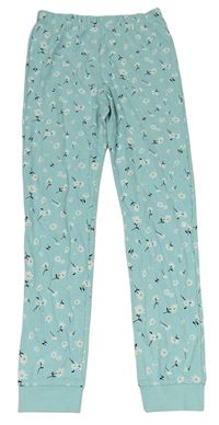 Zelené kvetované pyžamové nohavice F&F