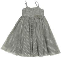 Šedé tylové puntíkaté šaty H&M
