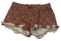 Hnedo-čierne bavlnené leopardí kraťasy zn. H&M