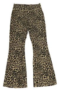 Béžovo-černé leopardí flare legíny Primark