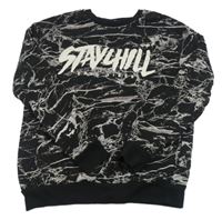 Čierno-biela vzorovaná mikina s nápisom H&M