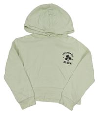 Svetlozelená crop mikina s výšivkou a kapucňou M&S