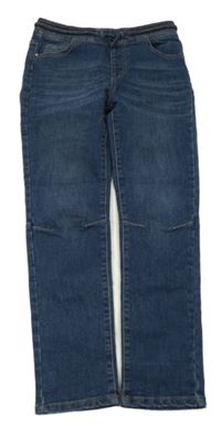 Tmavomodré skinny rifle s úpletovým pasom Denim Co.