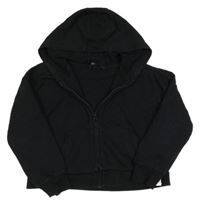 Čierna crop prepínaci mikina s kapucňou George