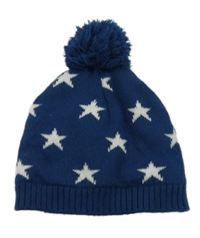 Tmavomodrá čepice s hvězdičkami a bambulí 