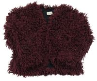 Vínový huňatý/chlupatý podšitý kabátek Next