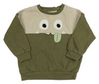 Kaki-béžová mikina s príšerkou F&F