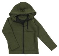 Tmavozelená melírovaná propínací mikina s kapucí Primark