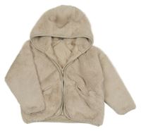 Svetlobéžová kožušinová podšitá bunda s kapucňou Pep&Co