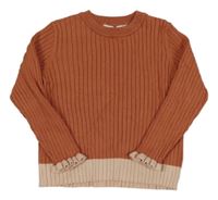 Staroružový rebrovaný ľahký sveter H&M