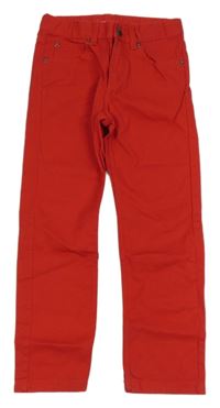 Červené plátenné skinny nohavice H&M