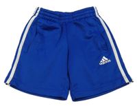 Modré sportovní kraťasy s logem a pruhy Adidas