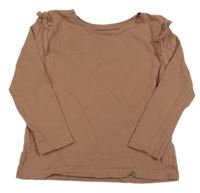 Hnedé tričko s volánikmi C&A