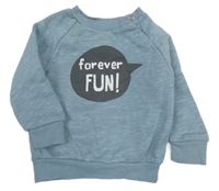 Modrá melírovaná mikina s nápisom Primark