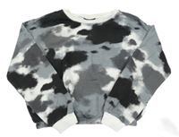 Čierno-sivá army crop mikina