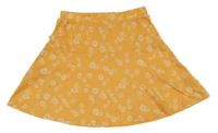 Pomerančová kvetovaná sukňa H&M