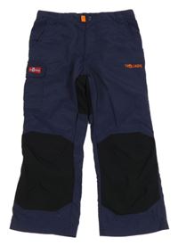 Tmavomodré šusťákové outdoorové crop kalhoty Troll Kids