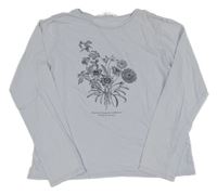 Lila triko s květinami H&M