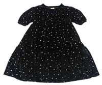 Čierne zamatové šaty s hviezdami F&F