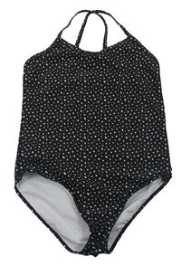 Čierne bodkovaná é jednodielne plavky Primark