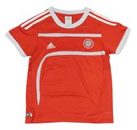 Černo-bílé sportovní tričko s logem a nášivkou Adidas