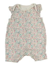 Biely kvetovaný kraťasový overal Mothercare
