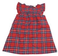 Červeno-tmavomodré kockované šaty H&M