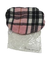 Nové - Růžovo-černo-bílý kostkovaný baret 