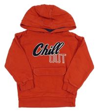 Červená mikina s nápisom a kapucňou M&S