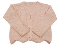 Svetloružový perforovaný prepínaci sveter Little kids