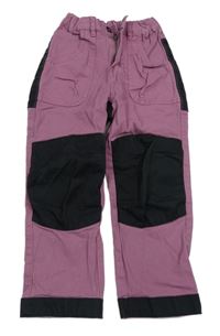 Fialovo-černé plátěné outdoorové kalhoty Lupilu