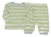 Bielo-světlezeleno-modré pruhované pyžama M&S