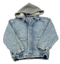 Světlemodrá riflová bunda s teplákovou kapucí Denim Co.