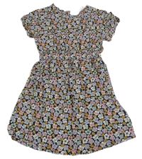 Čierno-farebné kvetované šaty H&M