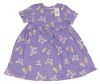 Nové - Lila šaty s motýlikmi Primark