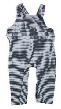 Bílo-tmavomodré pruhované laclové tepláky M&Co.