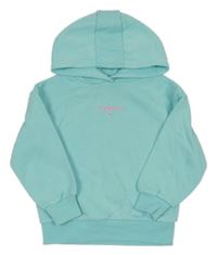 Svetlomodrá mikina s nápisom a kapucňou Primark