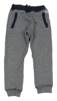 Tmavomodro-biele pruhované tepláky H&M