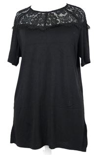 Dámska čierna tunika s čipkou H&M
