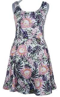 Dámské bílo-barevné květované šaty H&M