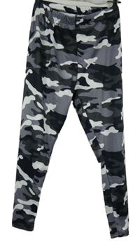 Dámske sivo-čierne army legíny