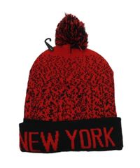 Nové - Dámská červeno-černá vzorovaná čepice s nápisem 