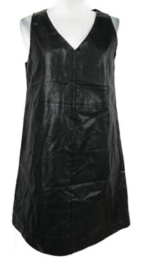 Dámské černé koženkové šaty Shein