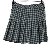 Dámska čierno-svetlomodrá kockovaná skladaná sukňa H&M