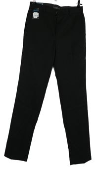 Nové - Dámske čierne spoločenské nohavice s pukmi Primark vel. 28/32